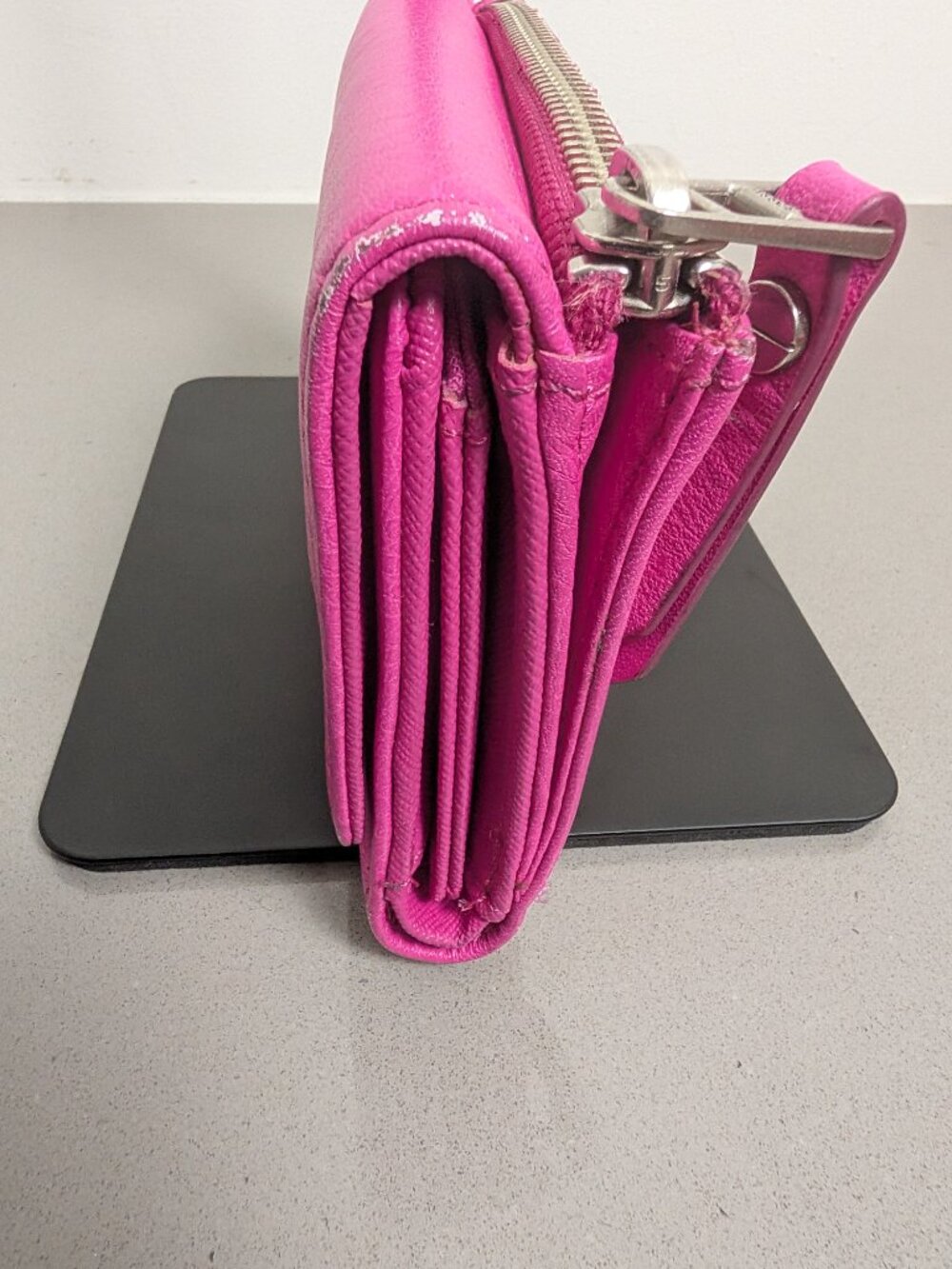 Pink Leather Fossil Trifold Wallet Womens - Picture 6 of 13